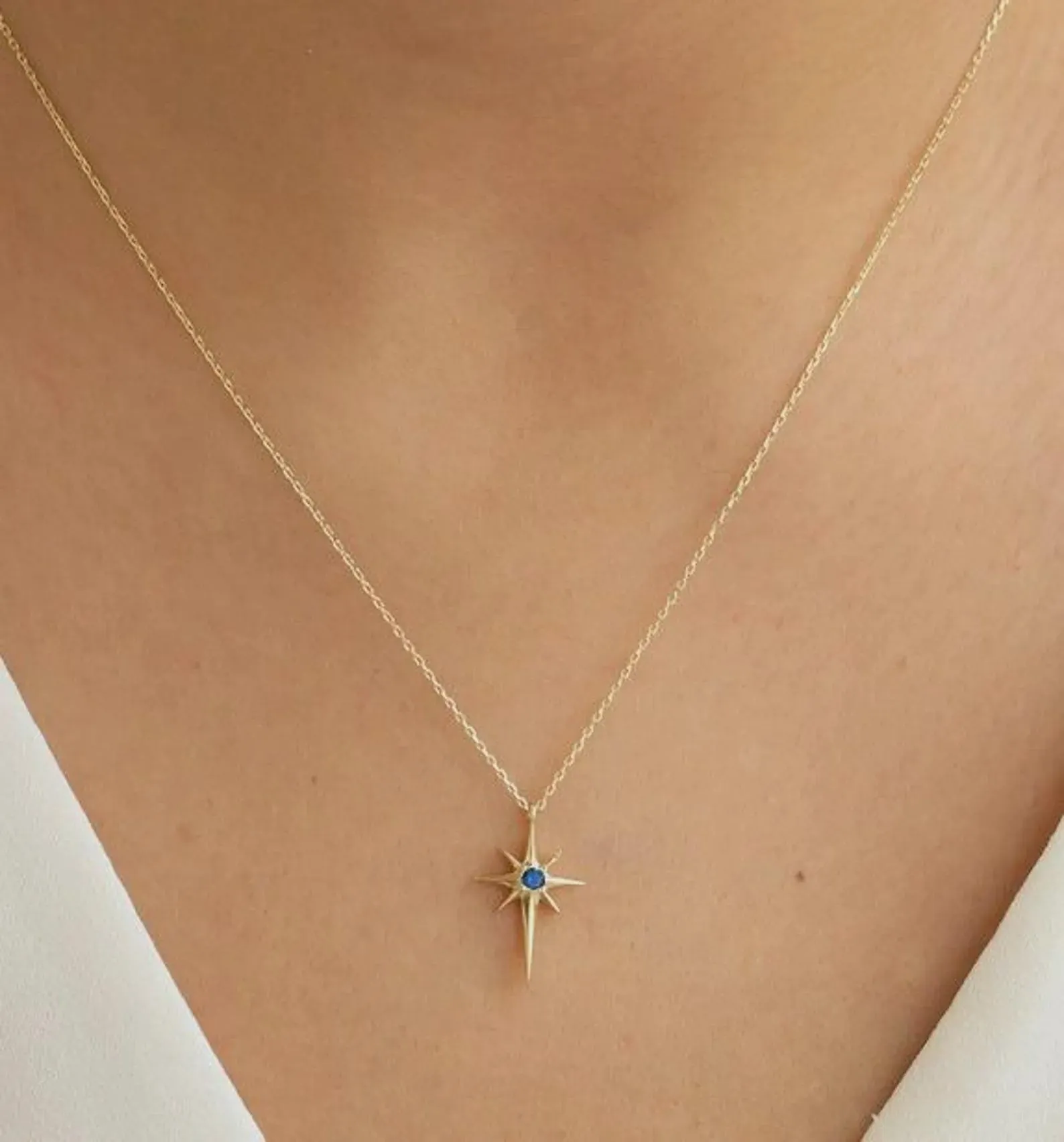 Sapphire North Star Pendant - Image 2