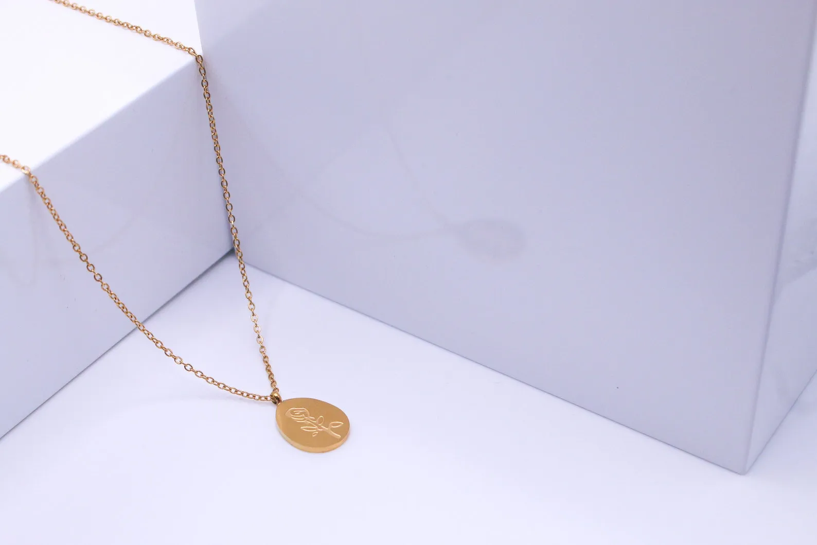 Dainty Gold Rose Pendant Necklace: Minimalist Jewelry - Image 3
