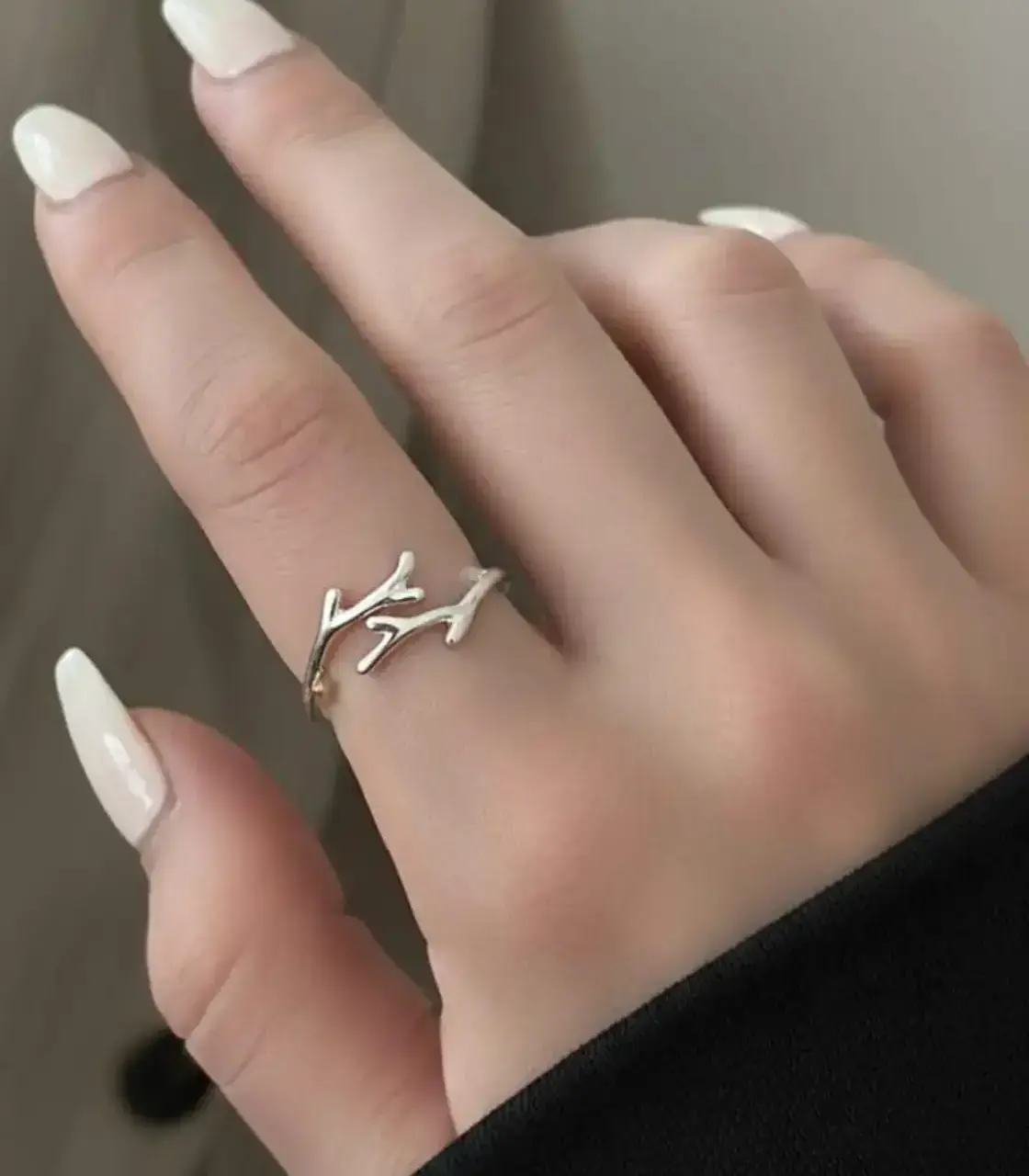 Sterling Silver Branch Ring: Minimalist Twig Open Band