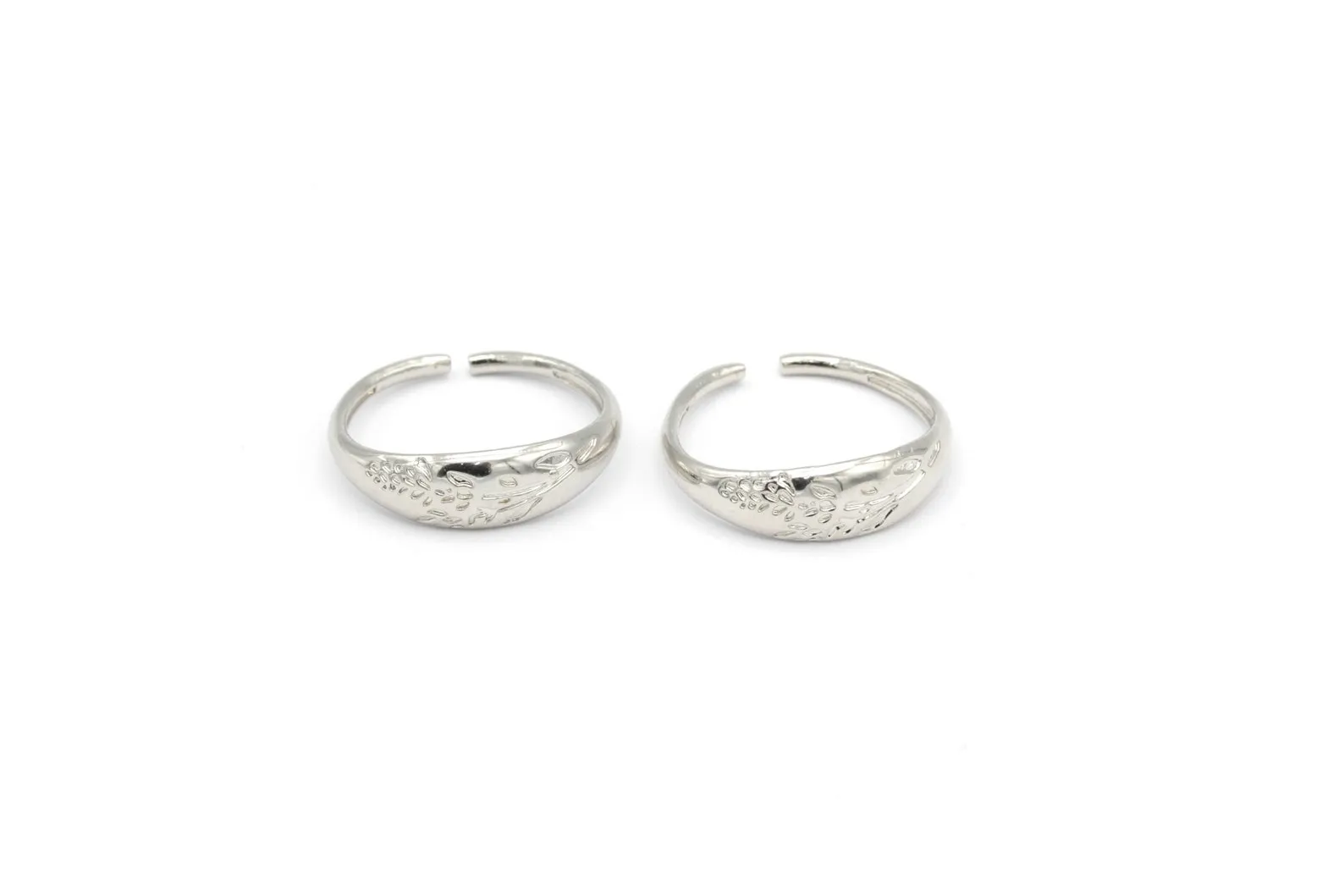 Silver Plated Adjustable Leaf Vintage Rings 1 Pcs