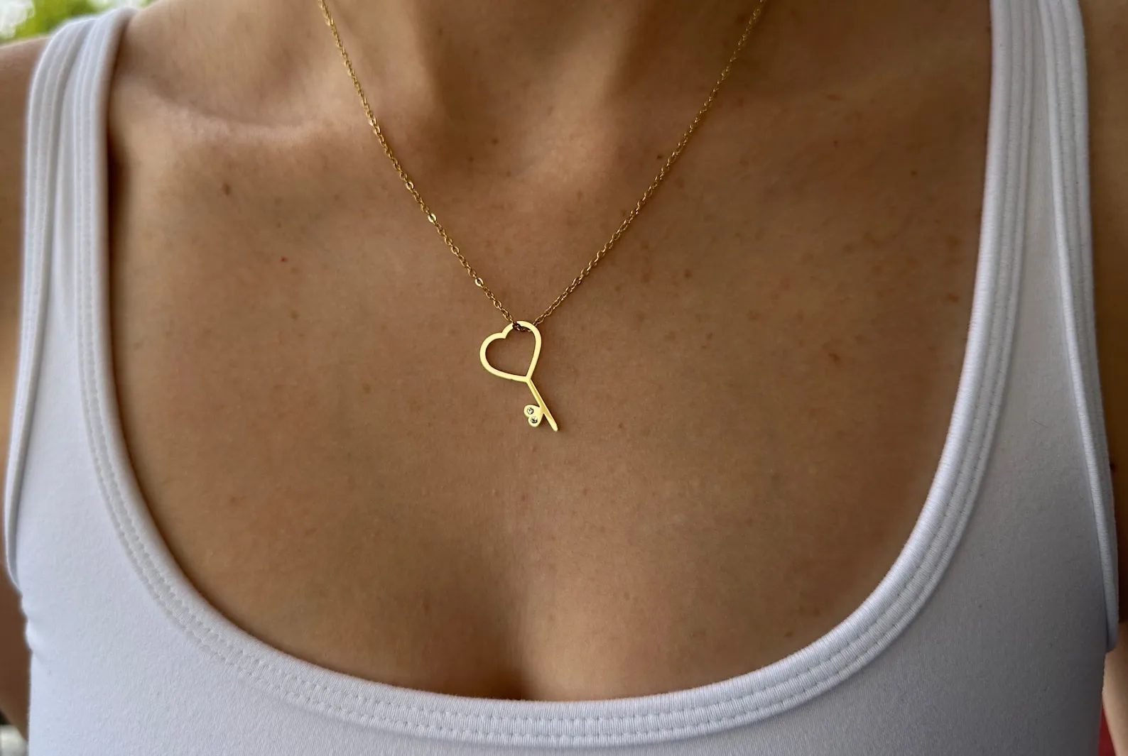 Heart Key Necklace: Dainty Charm, Minimalist Steel