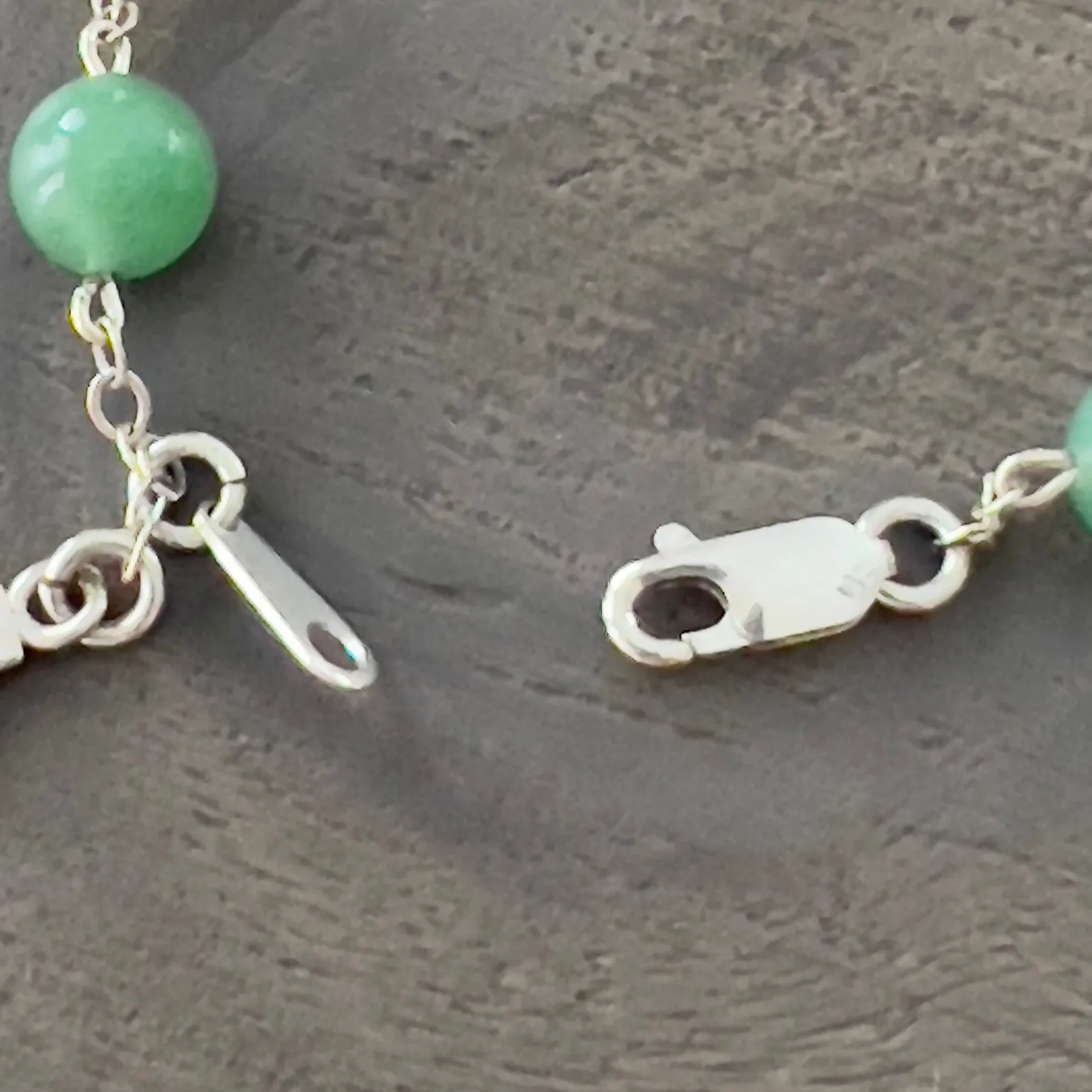 Aventurine & Silver Chain Beaded Bracelet - Image 2