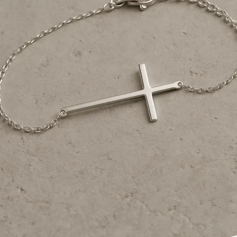 Sterling Silver Cross Bracelet