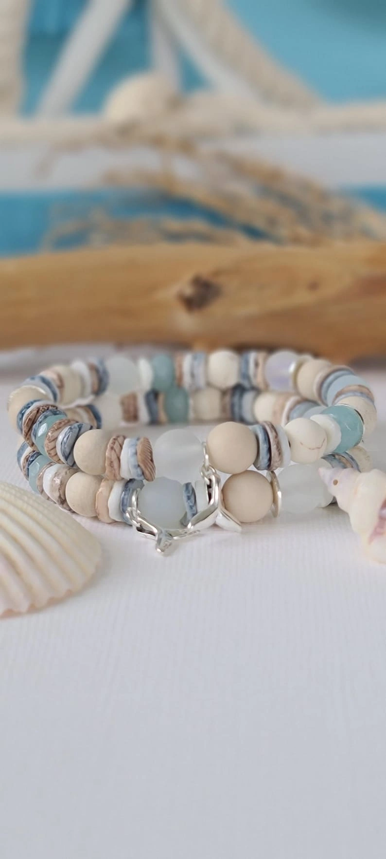 2pcs Seashell Bracelet Set, Boho Beach Jewelry - Image 3