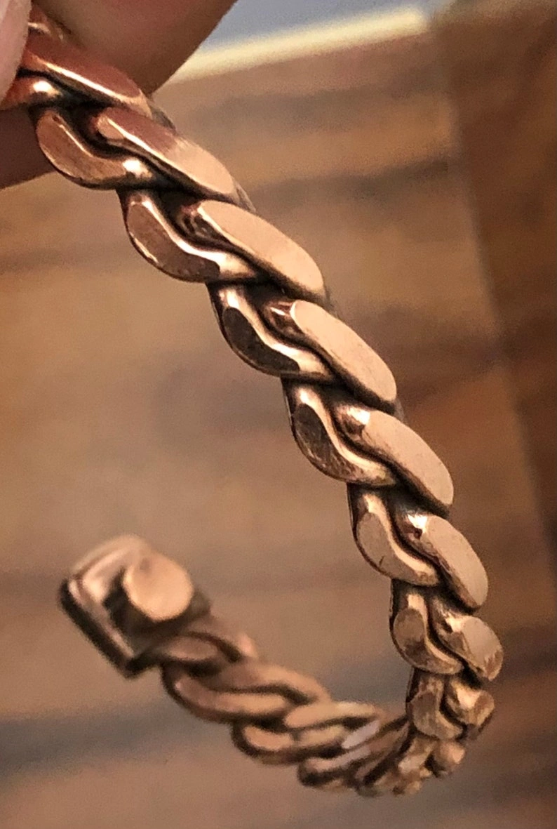 Heavy Twist Pure Copper Magnetic Bracelet Energy Cuff Bangle - Image 3