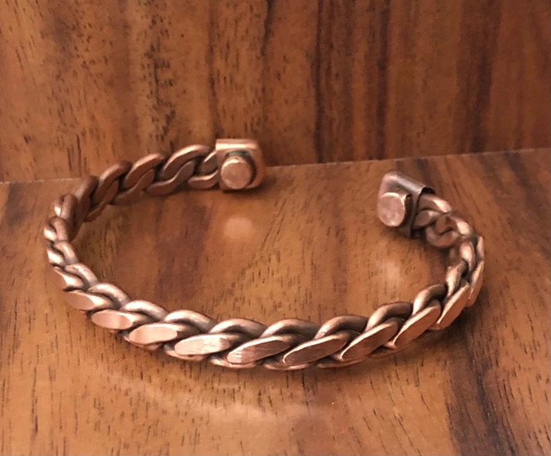 Heavy Twist Pure Copper Magnetic Bracelet Energy Cuff Bangle - Image 2